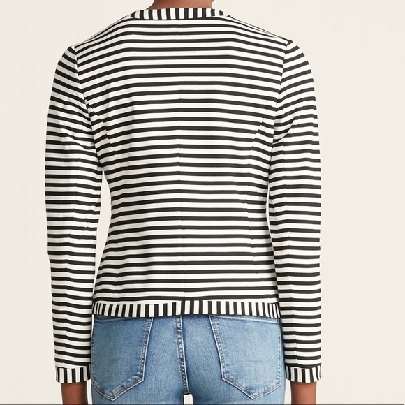 PREMISE Striped Moto Jacket Black & White Size 8 NEW - Picture 2 of 7